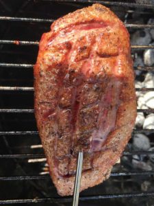 Grillthermometer in Entenbrust
