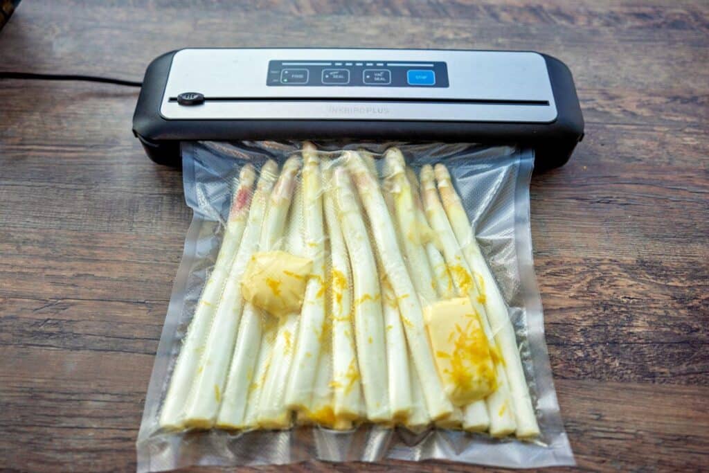 Spargel vakuumieren